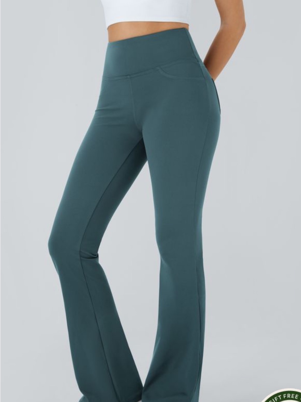 Black high waist yoga plus size pants with back pockets &front decorative pocket
